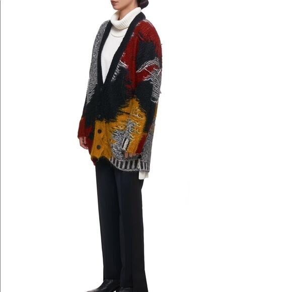 ISABEL BENENATO Distressed Cardigan Multicolor Medium - Picture 2 of 12